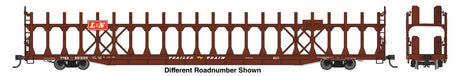 89' Flatcar w/Bi-Level Open Auto Rack - Ready to Run -- Louisville & Nashville #961206