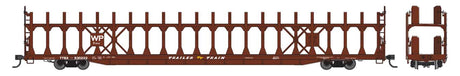 89' Flatcar w/Bi-Level Open Auto Rack - Ready to Run -- Western Pacific #930222
