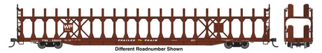 89' Flatcar w/Bi-Level Open Auto Rack - Ready to Run -- Western Pacific #930237
