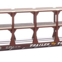 89' Flatcar w/Tri-Level Open Auto Rack - Ready to Run -- Chicago, Burlington & Quincy / Trailer-Train TTKX #905070 (brown)