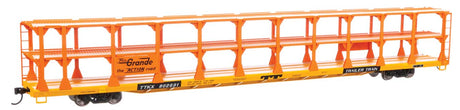 89' Flatcar w/Tri-Level Open Auto Rack - Ready to Run -- Denver & Rio Grande Western(TM) Rack Trailer-Train Flatcar TTKX #802631-2