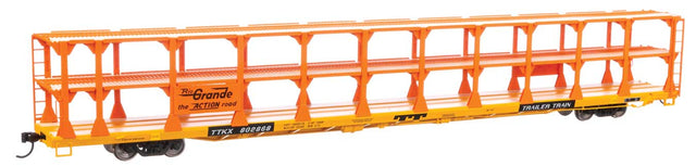 89' Flatcar w/Tri-Level Open Auto Rack - Ready to Run -- Denver & Rio Grande Western(TM) #802868-1