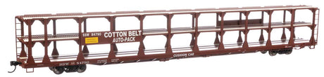 89' Flatcar w/Tri-Level Open Auto Rack - Ready to Run -- Southern Pacific(TM) Rack St. Louis Southwestern(TM) Flatcar #84790-1