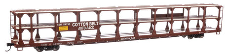 89' Flatcar w/Tri-Level Open Auto Rack - Ready to Run -- Southern Pacific(TM) Rack St. Louis Southwestern(TM) Flatcar #84790-2