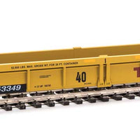 Thrall Rebuilt 40' Well Car - Ready to Run -- TTX DTTX #53349 (yellow, black, large red TTX Forward Thinking logo, yellow