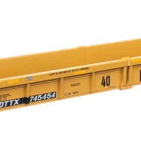 Thrall Rebuilt 40' Well Car - Ready to Run. -- TTX DTTX #745454 - small black & white TTX logo w/yellow conspicuity stripes