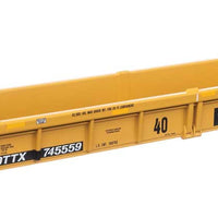 Thrall Rebuilt 40' Well Car - Ready to Run -- TTX DTTX #745559 - small black & white TTX logo w/yellow conspicuity stripes
