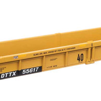 Thrall Rebuilt 40' Well Car - Ready to Run -- TTX DTTX #55617 - red "Forward Thinking" TTX logo w/yellow conspicuity str