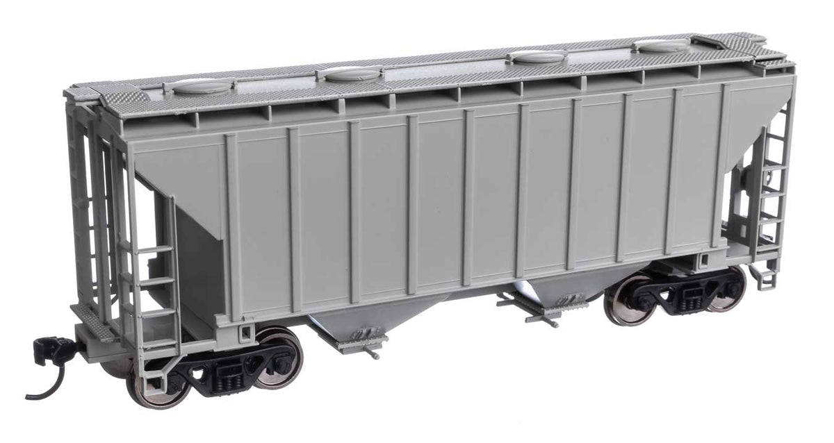 37' 2980 Cubic-Foot 2-Bay Covered Hopper - Ready to Run -- Undecorated