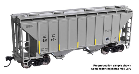 37' 2980 Cubic-Foot 2-Bay Covered Hopper - Ready to Run -- MCEX #350642-1