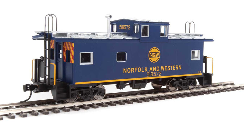 International Wide-Vision Caboose - Ready to Run -- Norfolk & Western #518572 (blue, yellow; Hamburger Logo)-1