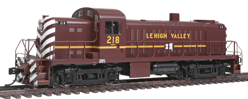 Alco RS2 - Standard DC -- Lehigh Valley #218 (red, gold, white)