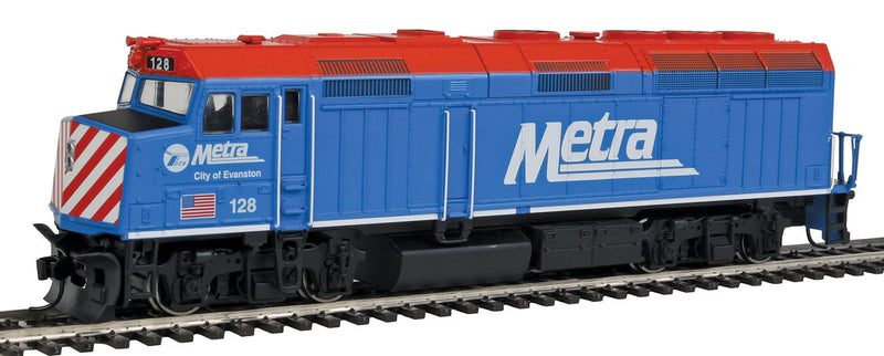 EMD F40PH - Standard DC -- Metra #128 "City of Evanston"-1
