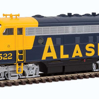 EMD F7 A-B Set - Standard DC -- Alaska Railroad #1522, 1523 (blue, yellow; Billboard Alaska Lettering)_