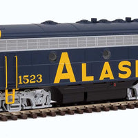 EMD F7 A-B Set - Standard DC -- Alaska Railroad #1522, 1523 (blue, yellow; Billboard Alaska Lettering)_