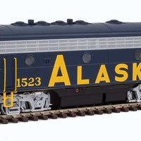EMD F7 A-B Set - Standard DC -- Alaska Railroad #1522, 1523 (blue, yellow; Billboard Alaska Lettering)_