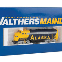 EMD F7 A-B Set - Standard DC -- Alaska Railroad #1522, 1523 (blue, yellow; Billboard Alaska Lettering)_