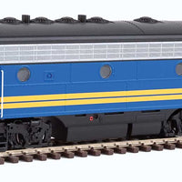 EMD F7 A-B Set - Standard DC -- VIA Rail Canada #1406, 1963 (blue, yellow)