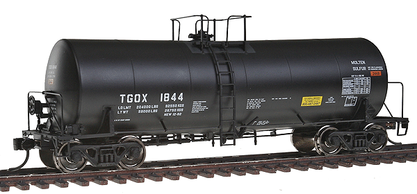 40' Trinity 14,000-Gallon Molten Sulfur Tank Car - Ready to Run -- First Union Rail TGOX #1844 (black)