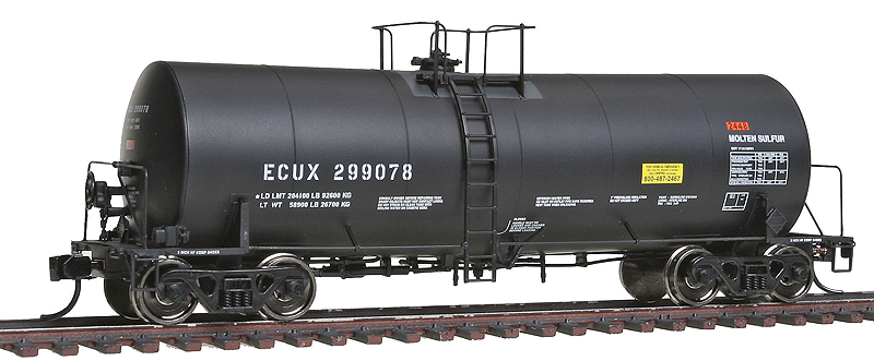 40' Trinity 14,000-Gallon Molten Sulfur Tank Car - Ready to Run -- Exxon Mobil Corp. ECUX #299078 (black, yellow)