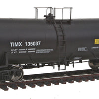 40' Trinity 14,000 Gallon Molten Sulfur Tank Car - Ready to Run -- Trinity Industries Leasing TIMX #135037 (black, Sulfur Service)