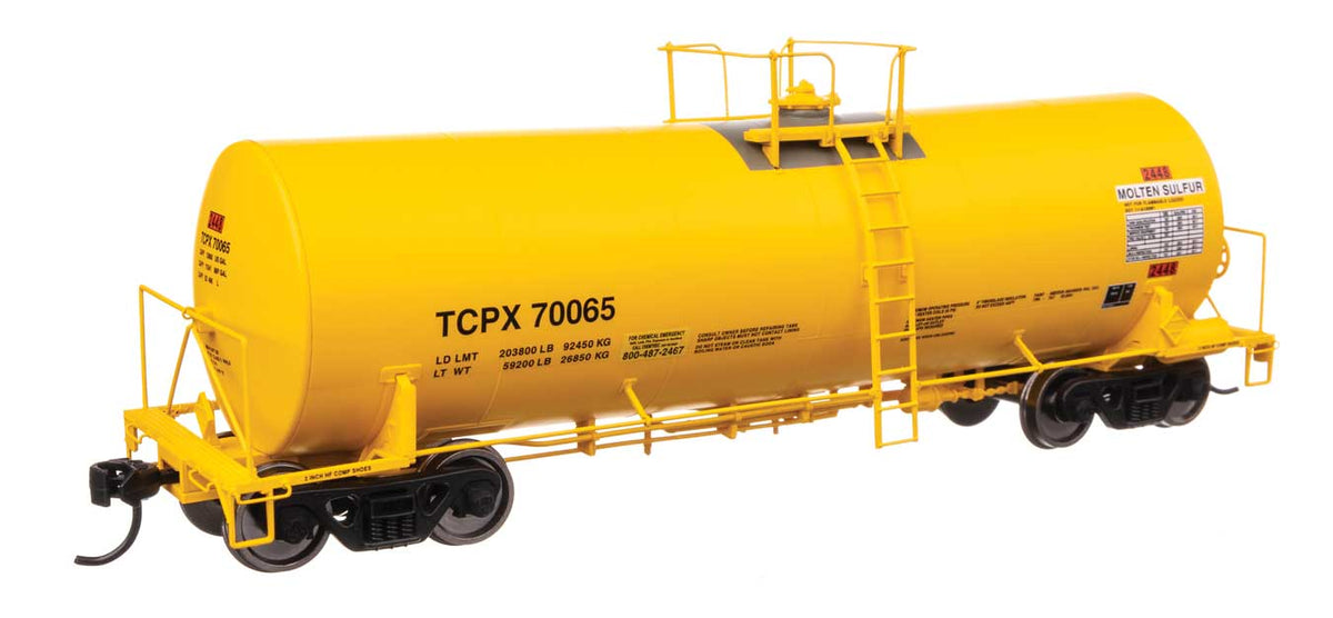 40' Trinity 14,000-Gallon Molten Sulfur Tank Car - Ready to Run -- TCPX #70065-2