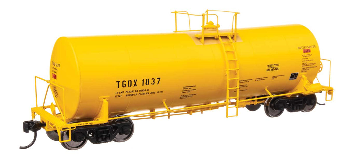 40' Trinity 14,000-Gallon Molten Sulfur Tank Car - Ready to Run -- TGOX #1837-2
