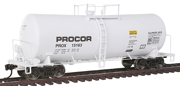 40' UTLX 16,000-Gallon Funnel-Flow Tank Car - Ready to Run -- Procor, Ltd. #15163 (white, black; Sulphuric Acid Service)