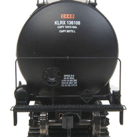 40' UTLX 16,000-Gallon Funnel-Flow Tank Car - Ready to Run -- KLRX #136108 (black, yellow Conspicuity Marks)