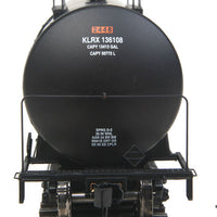 40' UTLX 16,000-Gallon Funnel-Flow Tank Car - Ready to Run -- KLRX #136108 (black, yellow Conspicuity Marks)