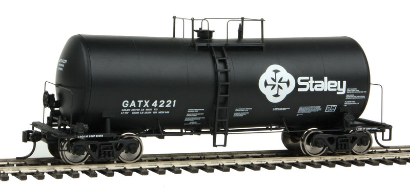 40' UTLX 16,000-Gallon Funnel-Flow Tank Car - Ready to Run -- Staley GATX #4221 (black, white Logo)-1