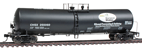 54' 23,000 Gallon Funnel-Flow Tank Car - Ready to Run -- Harvest States CHSX #255060 (black, white, Oval Logo)