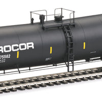 54' 23,000-Gallon Funnel-Flow Tank Car - Ready to Run -- Procor #75562 (black, yellow Conspicuity Markings)