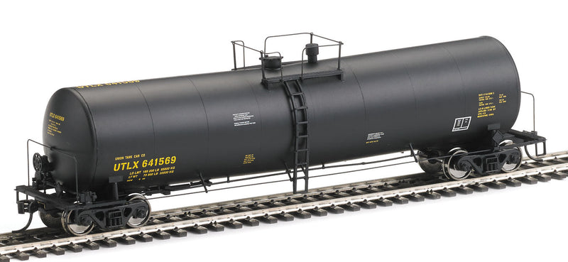 54' 23,000-Gallon Funnel-Flow Tank Car - Ready to Run -- Union Tank Car UTLX #641569 (black, yellow)-1