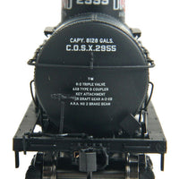 32'6" Type 21 ACF 8,000-Gallon Tank Car - Ready to Run -- Mid Continent Petroleum COSX #2955 (black, red, Diamond Logo) With AB Brakes