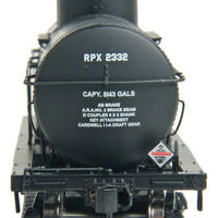 32'6" Type 21 ACF 8,000-Gallon Tank Car - Ready to Run -- Shell RPX #2332 (black, with AB Brakes)