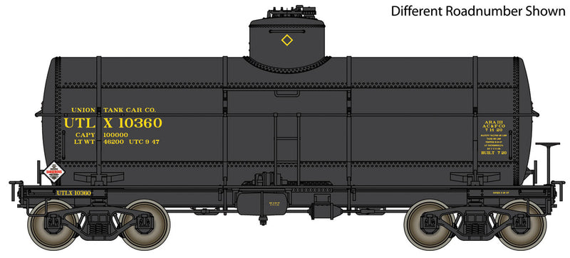 Type 21 ACF 10,000-Gallon Tank Car - Ready To Run -- Union Tank Car Co. #10365 (black, yellow)-1