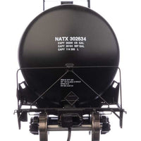 55' Trinity 30,145-Gallon Tank Car - Ready to Run -- North American Tank Line NATX #302634 (black, white, yellow marks)