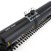55' Trinity Modified 30,145-Gallon Tank Car - Ready to Run -- GATX Rail Canada CGTX #31060 (black, white; yellow conspicuity marks)