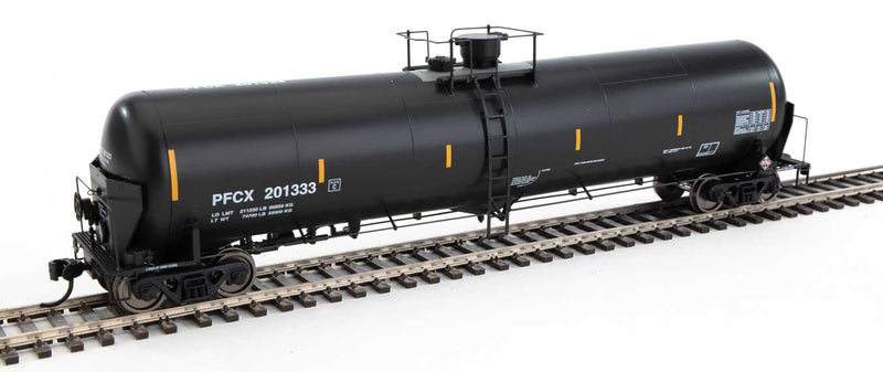 55' Trinity Modified 30,145-Gallon Tank Car - Ready to Run -- First Union Wells Fargo Rail Corp PFCX #201333 (black, white, yellow conspic-1