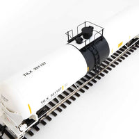 55' Trinity Modified 30,145-Gallon Tank Car - Ready to Run -- Trinity Industries Leasing #351157 (white, black; Yellow Conspicuity Marks)