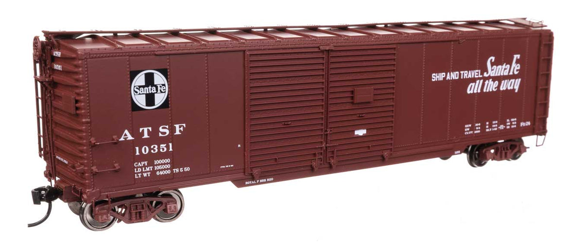 50' AAR Double-Door Boxcar - Ready to Run -- Santa Fe #10351-1