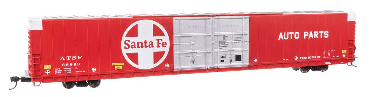 86' Pullman-Standard Double-Door Hi-Cube Boxcar - Ready to Run -- Santa Fe #36693-2