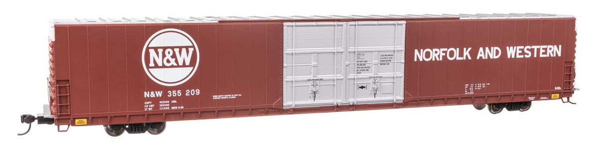 86' Pullman-Standard Double-Door Hi-Cube Boxcar - Ready to Run -- Norfolk & Western #355209-2