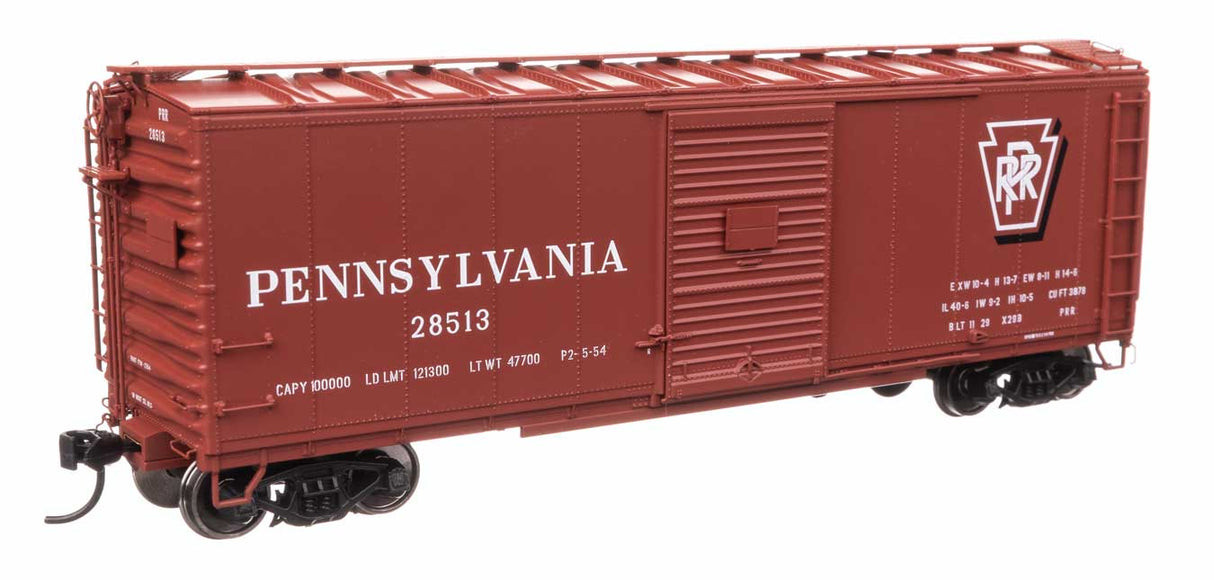 40' X29B Boxcar - Ready to Run -- Pennsylvania Railroad #28513 (Shadow Keystone Plain)-1