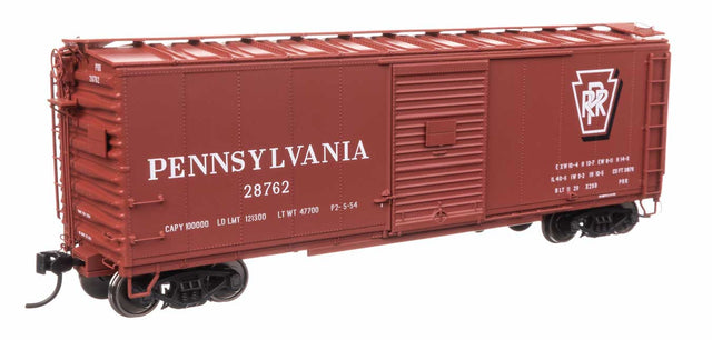 40' X29B Boxcar - Ready to Run -- Pennsylvania Railroad #28762 (Shadow Keystone Plain)-1