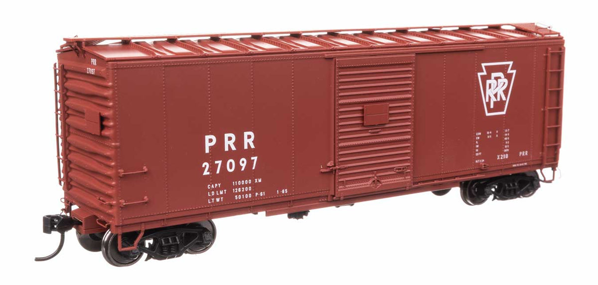 40' X29B Boxcar - Ready to Run -- Pennsylvania Railroad #27097 (Plain Keystone)-2