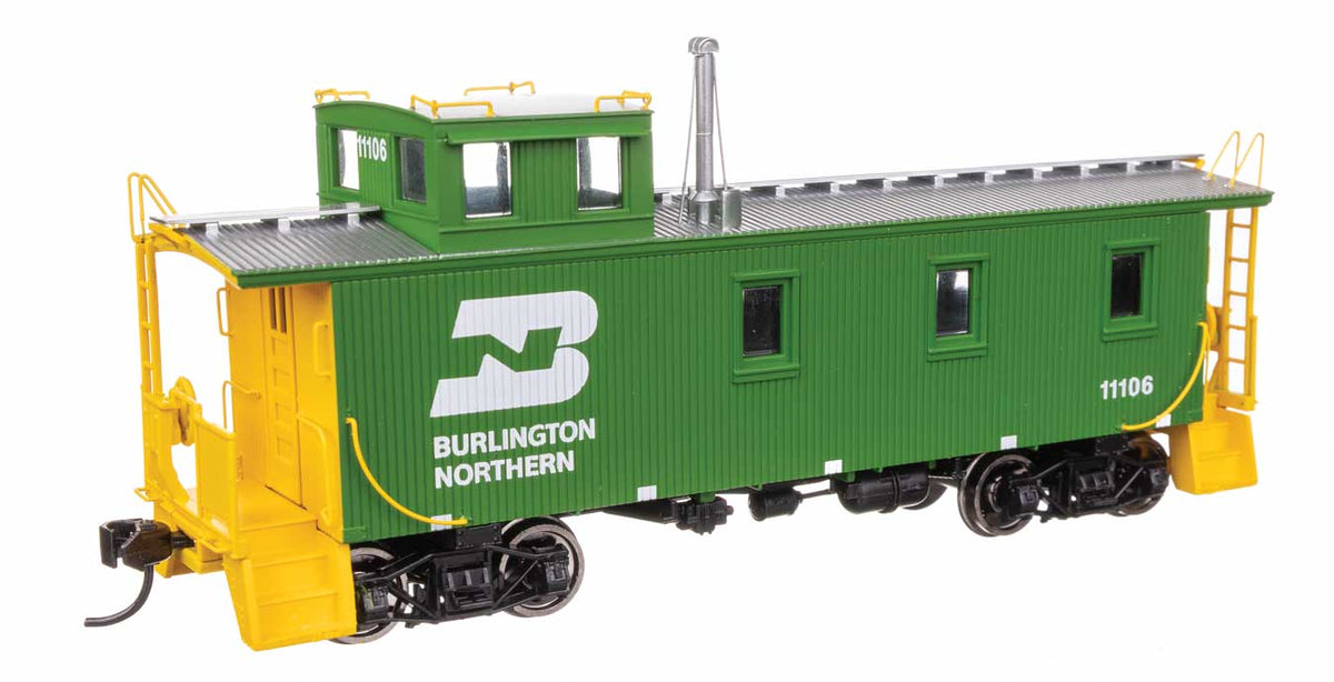 30' GTW Style Wood Caboose with Offset Coupola - Ready To Run -- Burlington Northern #11106-2
