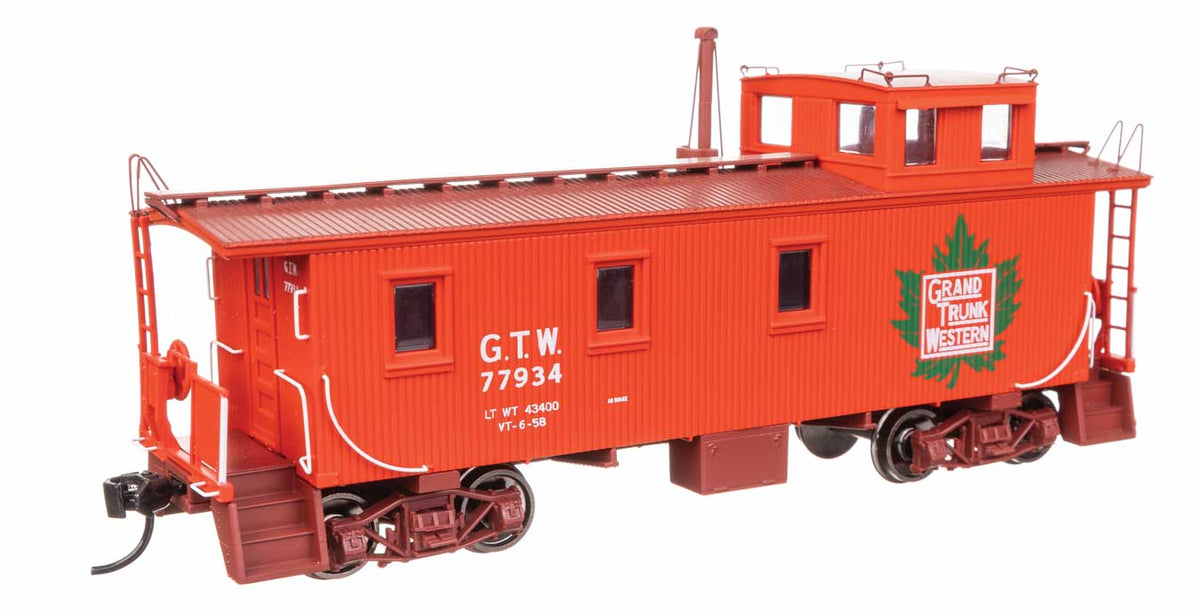 30' GTW Style Wood Caboose with Offset Coupola - Ready To Run -- Grand Trunk Western (Early) #77934-1
