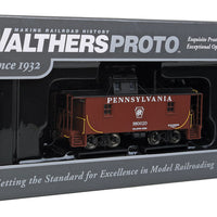 PRR N6B Wood Cabin Car (Caboose) w/Offset Cupola - Ready to Run -- Pennsylvania Railroad #980020 (Tuscan, black; Keystone in Middle)
